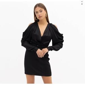 Jonathan Simkhai Black Cut-Out Shoulder Mini Dress - Size 0